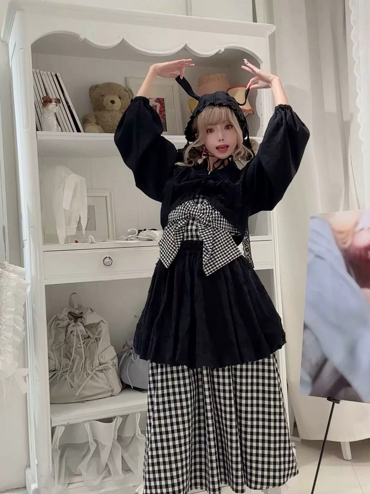 Sweet  Knot Plaid Dress New Ar - Anime Merchandise In Japanese recension och pris